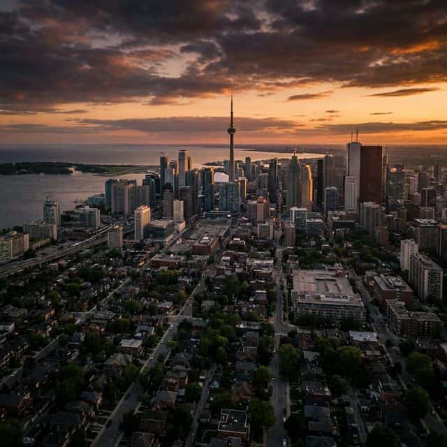 Toronto skyline at golden hour — Ontario private mortgage lenders